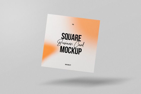 Square Business Card Mockups