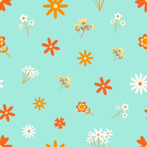 Sunny Blooms Seamless Pattern
