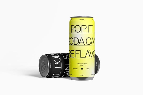 Tall Soda Can Mockup Set