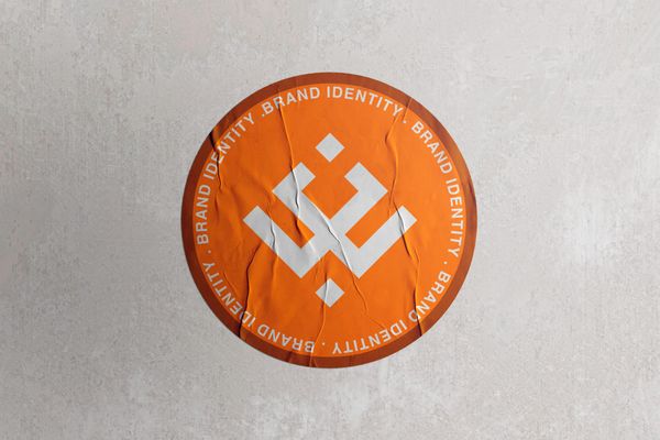 Rounded Sticker Mockup Wall Texture Background