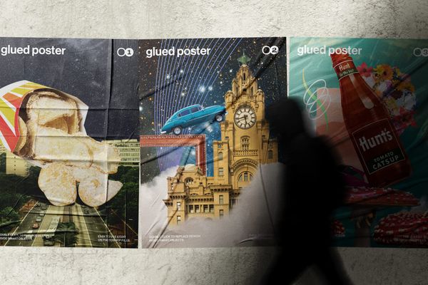 Glued Poster Mockup