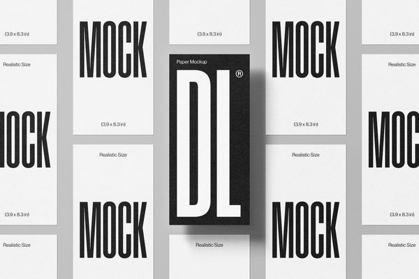 Isometric DL Paper Mockup