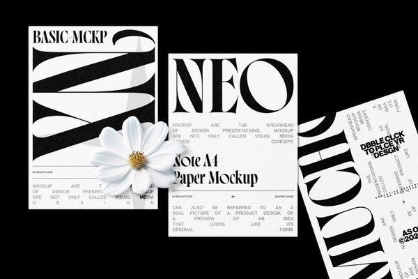 Minimal Note A4 Paper Mockup