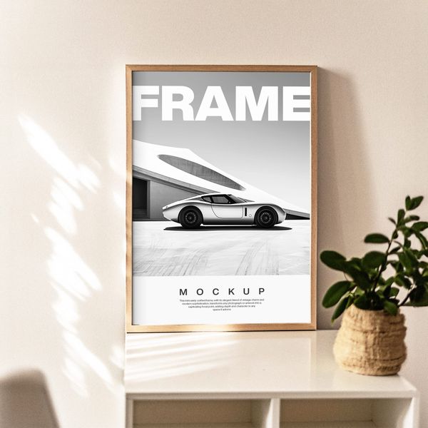 A3 Wooden Frame Mockup