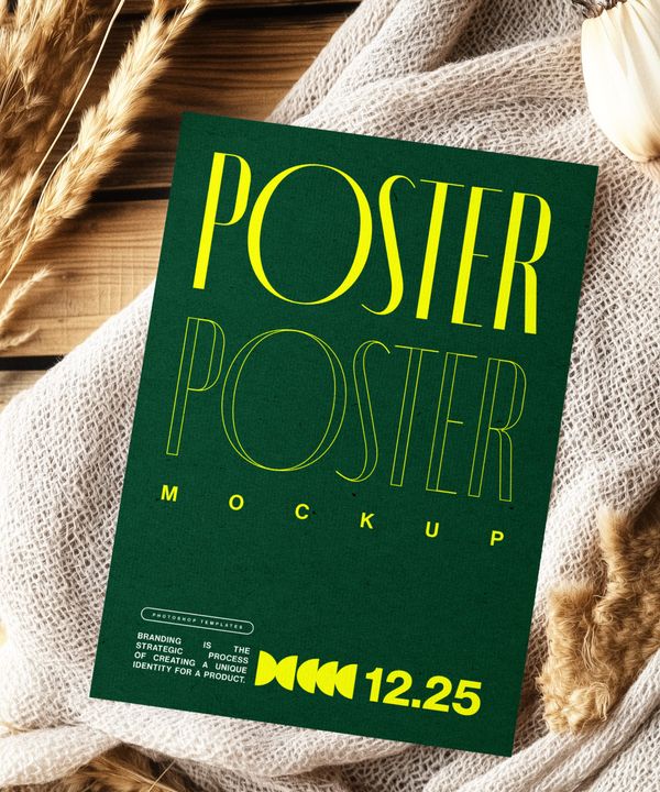 Poster Mockup with Boho Scene