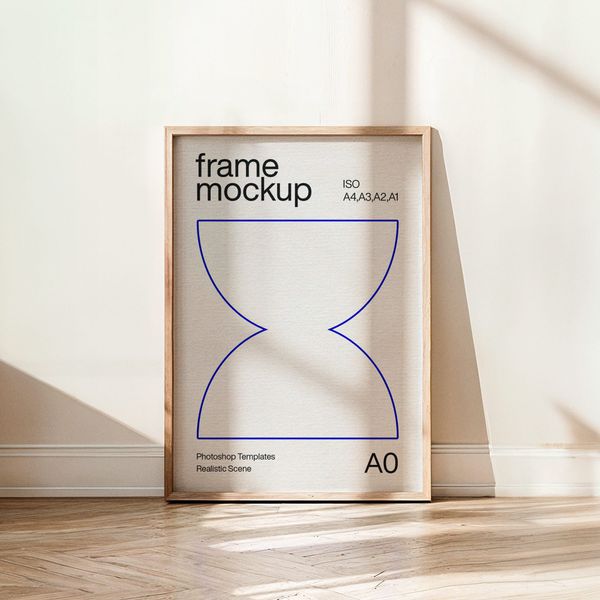 Wooden A0 Frame Mockup