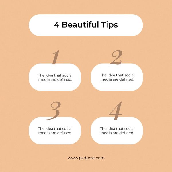 4 Beutiful Tips Instagram Post Template