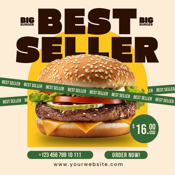 Best Seller Big Burger Instagram Post