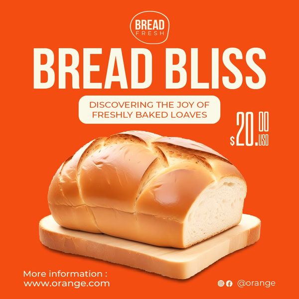 Bread Bliss Orange Instagram Post