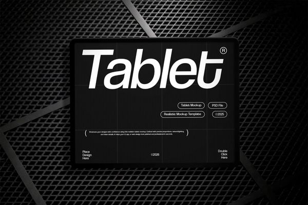 Midnight Grid Tablet Mockup