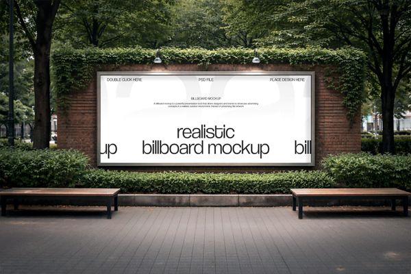 Park Scene Billboard Mockup