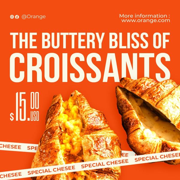 Croissants Orange Instagram Post