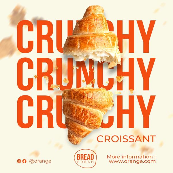 Crunchy Croissant Orange Instagram Post