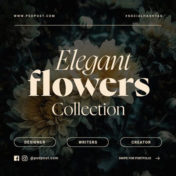 Elegant Flowers Collection Instagram Post Template