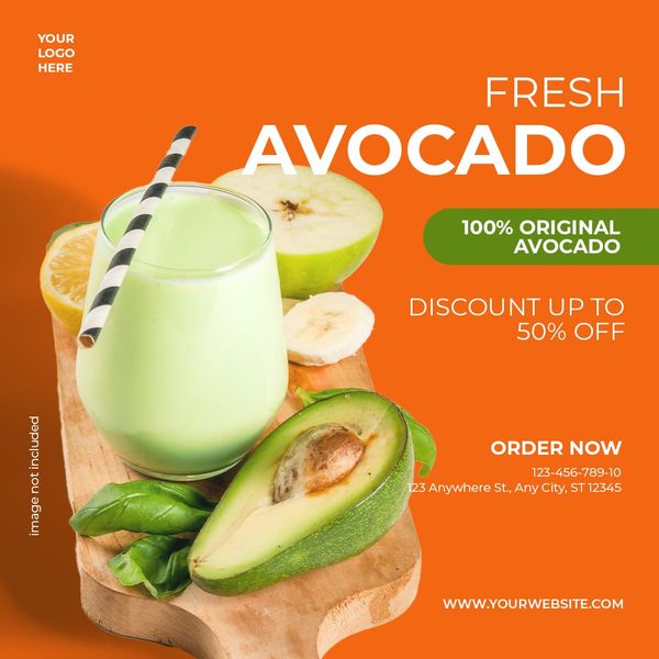 Fresh Avocado Instagram Post Template