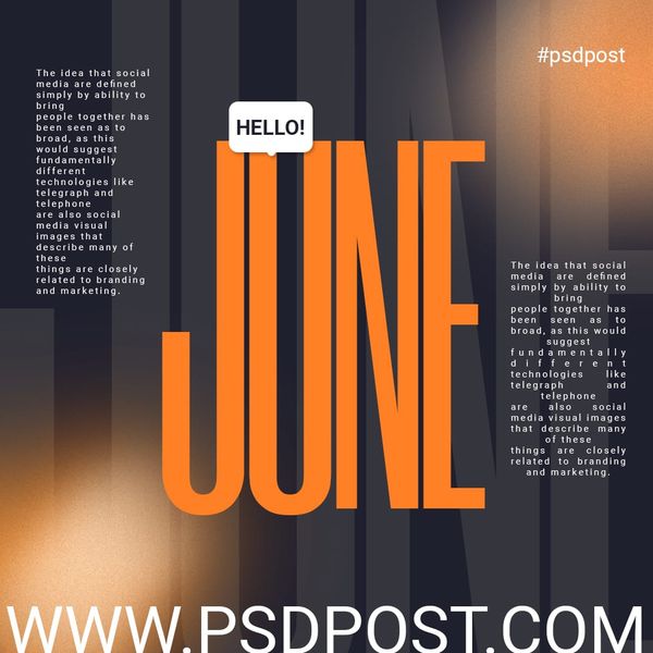 Hello June Instagram Post Template