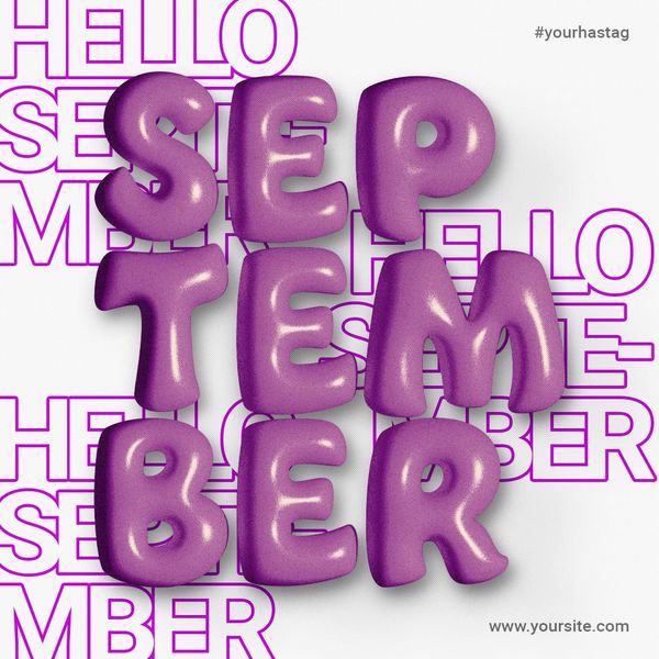 Hello September Instagram Post Template