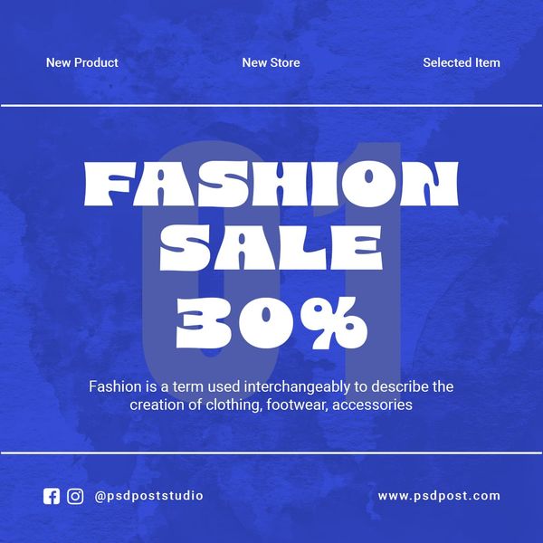 New Store Fashion Sale Instagram Post Template
