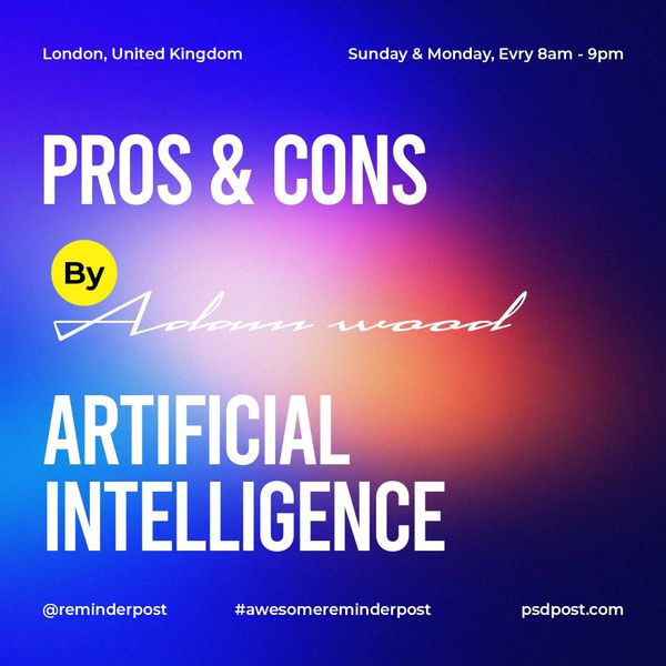 Pros & Cons Artificial Intelligence Instagram Post