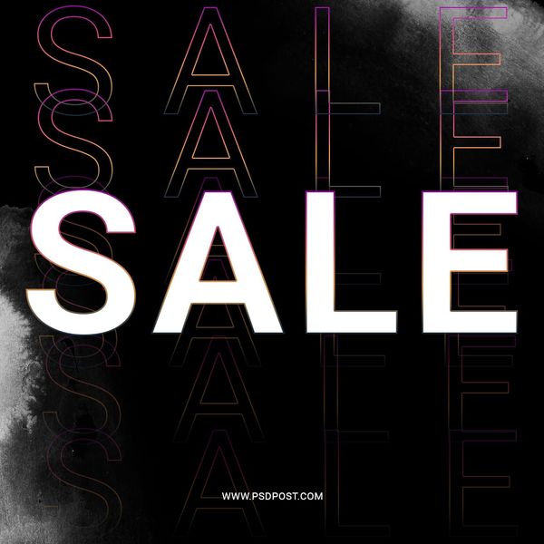 Black Theme Sale Instagram Post Template
