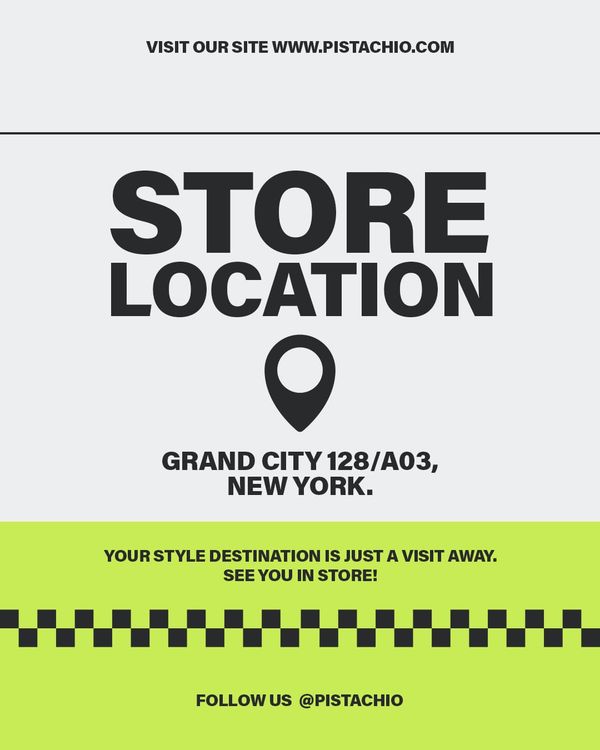 Store Location Pistachio Instagram Post