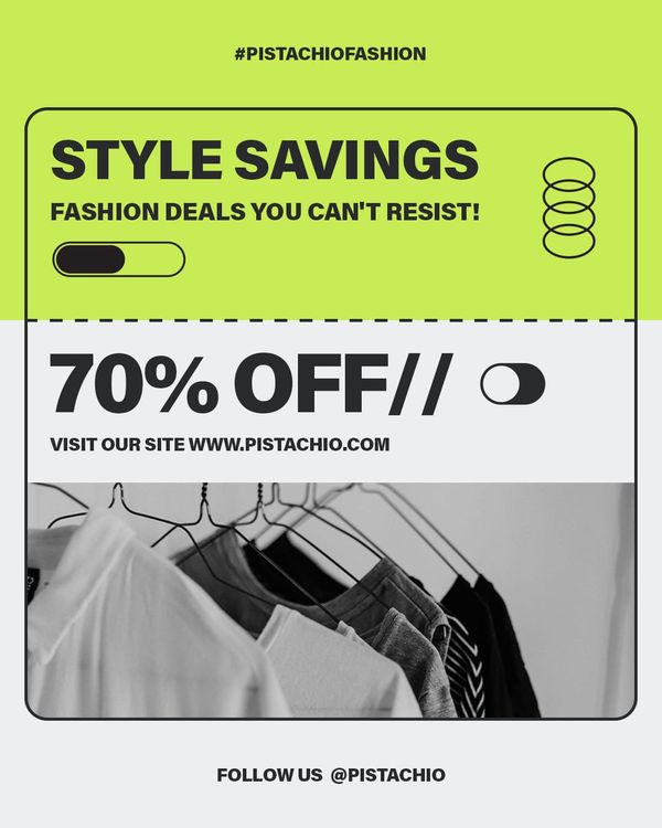 Style Saving 70% Pistachio Instagram Post