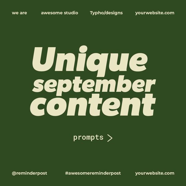 Unique September Content Instagram Post Template