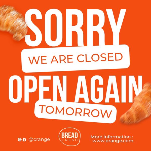 We Are Closed Orange Instagram Post