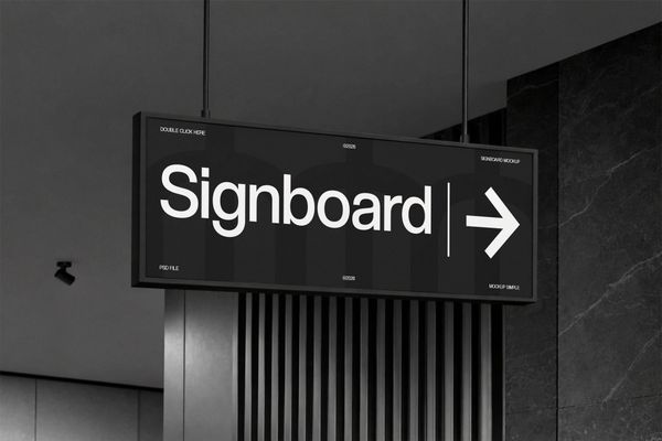 Modern Indoor Signboard Mockup
