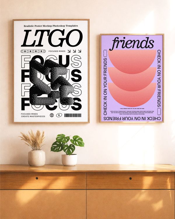 Interior Double Poster Mockup