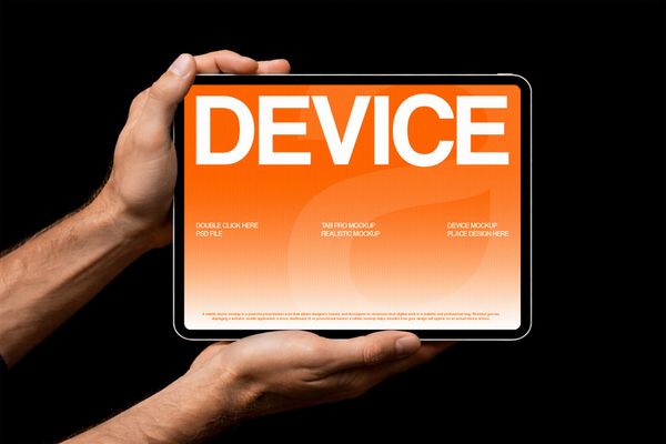 Photorealistic Hand-Held Tablet Mockup