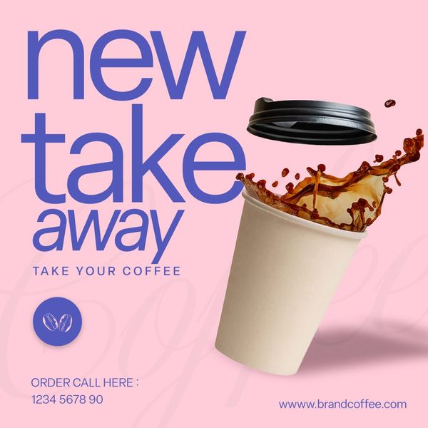 New Take Away Insta Coffee Instagram Post Template