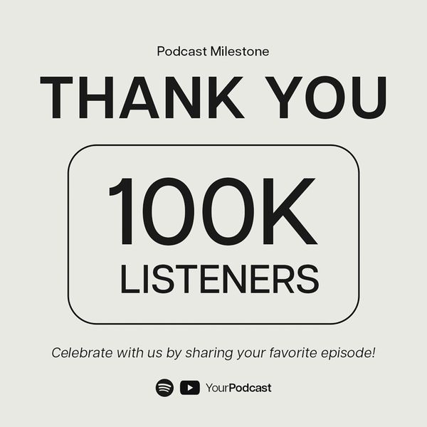 Thank You 100k Listener Minica Podcast Instagram Post