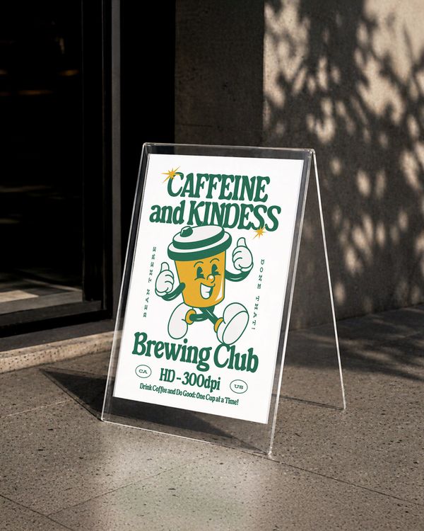 Transparent A-Frame Sign Mockup