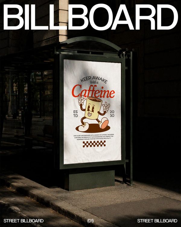 Street Bus Station Advertising Mockup