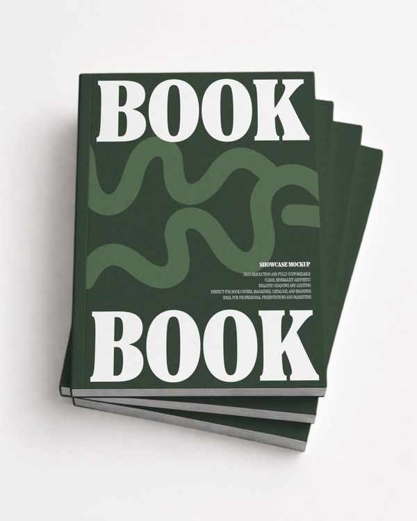 Hardcover Book Stack Mockup