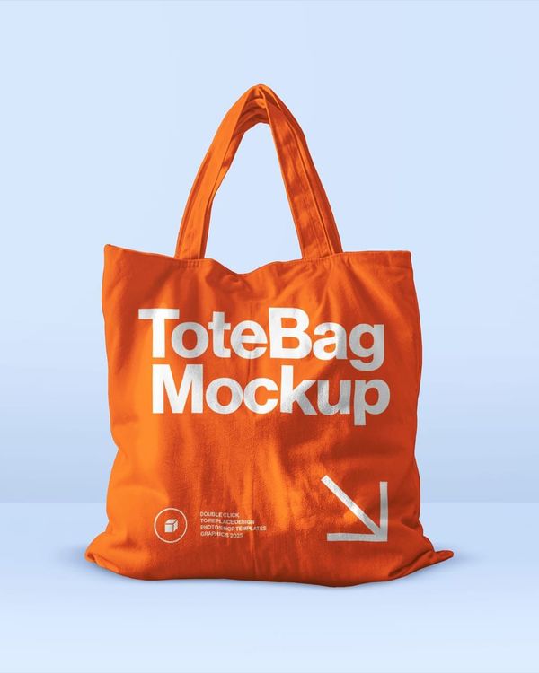 Branding Orange Tote Bag Mockup