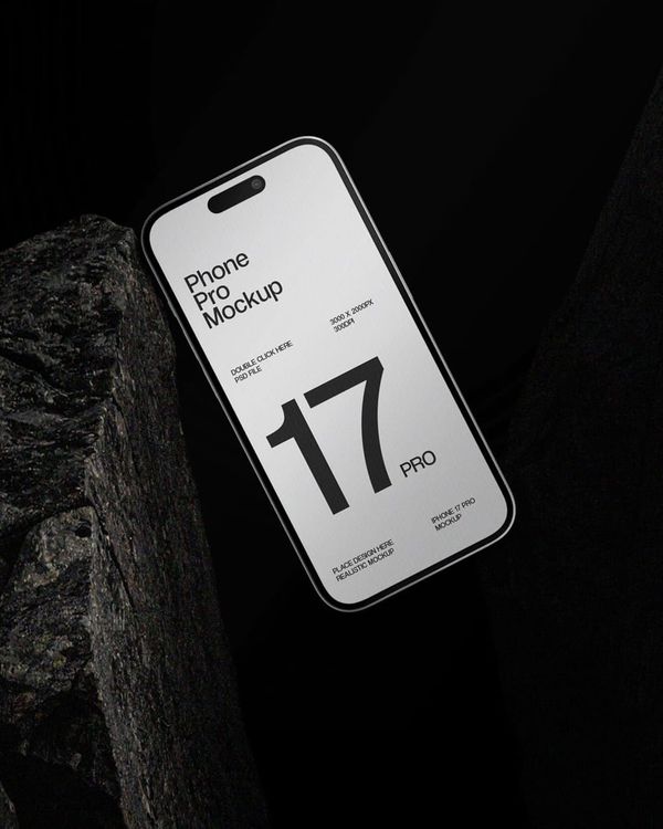 Dark Stone Phone Mockup