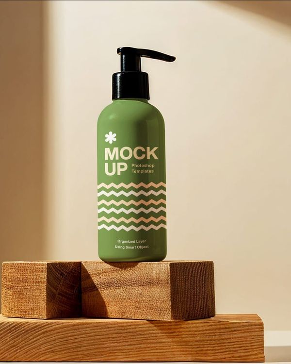 Cosmetic Pump Bottle Mockup