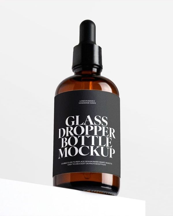 Glass Dropper Bottle Mockup