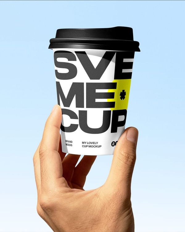Hand Holding Coffee Cup Mockup
