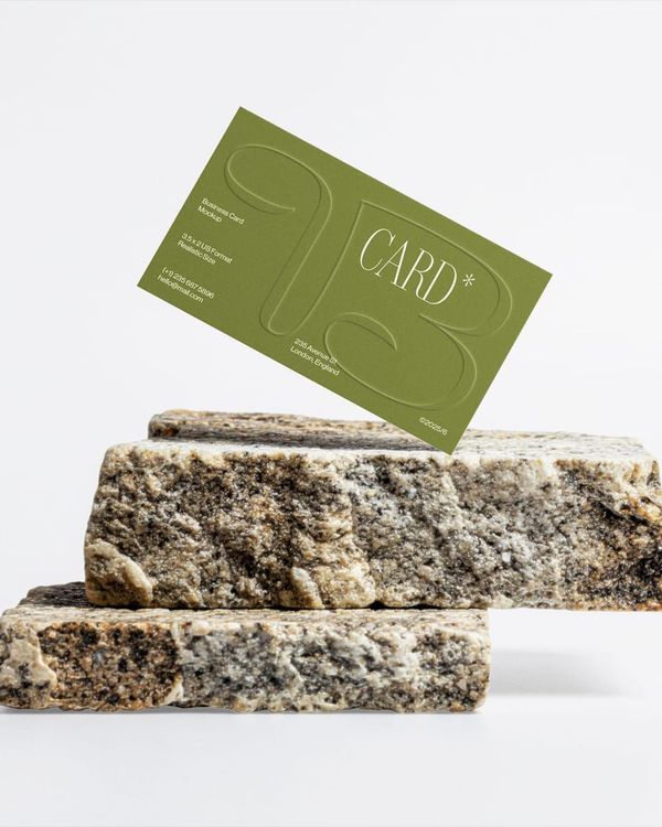 Emboss Business Card Mockup