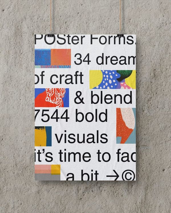Hanging Poster Mockup on Wall