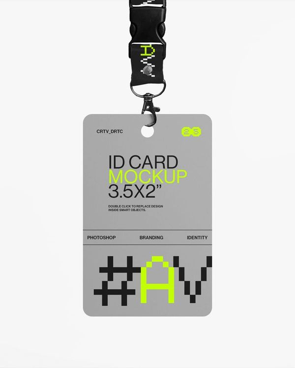 Minimalist Vertical ID Card Mockup