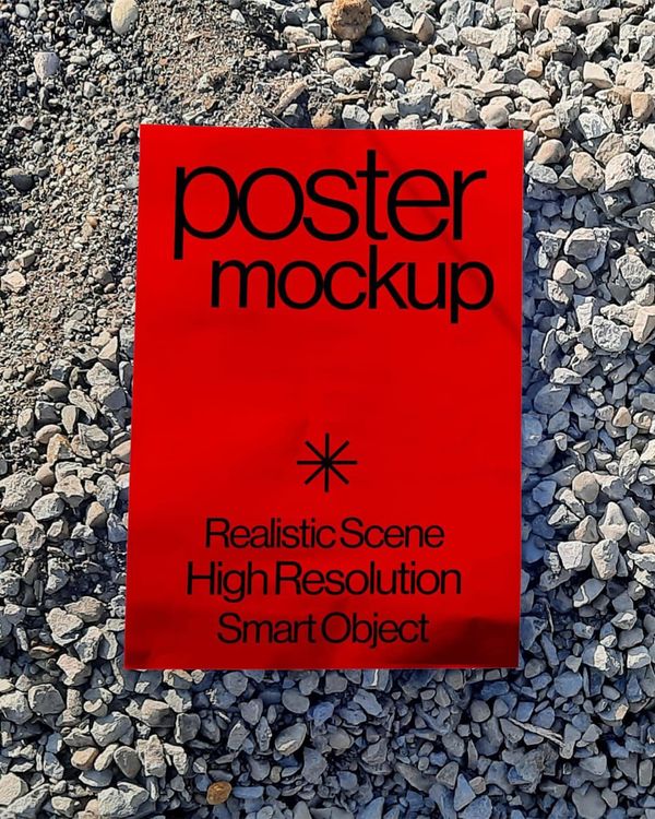 Poster Mockup on a Stone Surface