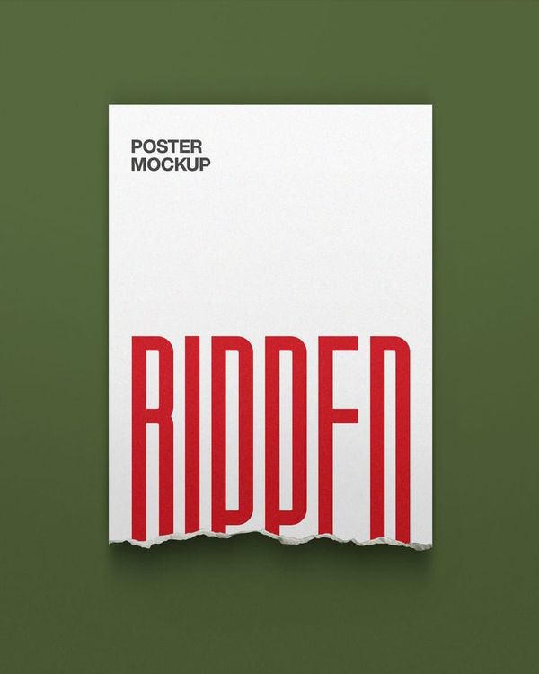 Ripped Poster Mockup