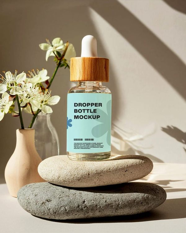 Skincare Dropper Bottle Mockup