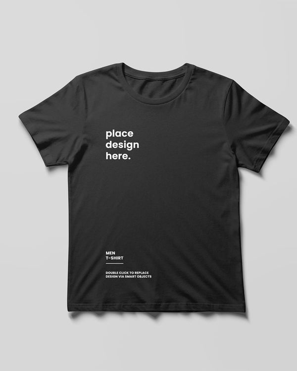 Flat Lay Black T-Shirt Mockup