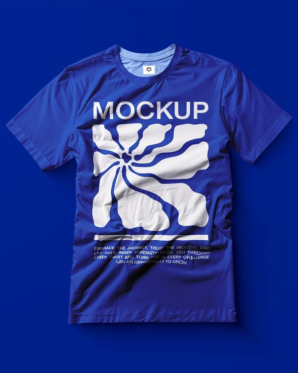 Simple Blue T-Shirt Mockup