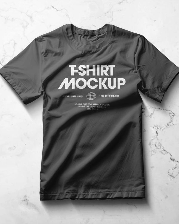 T-Shirt Mockup on Marble